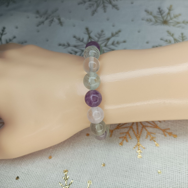 Fluorite / Bracelet Boules de 6 mm / Rondes et Polies en Pierres Naturelles