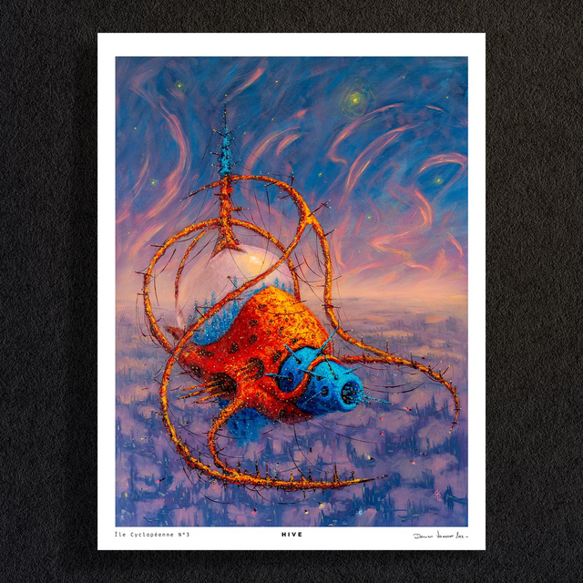 #0103-Île Cyclopéenne N°3 - HIVE - PRINT - peintures à l'huile