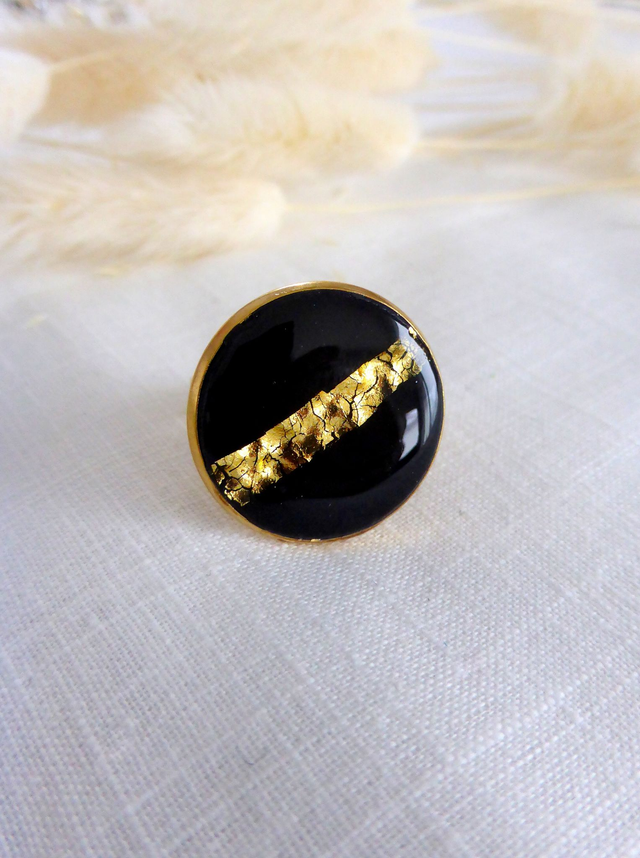 Bague ronde - Nuit dorée