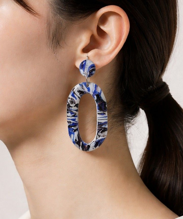 Parure boucles d'oreilles et pendentif océan
