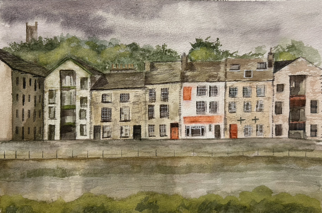 Original Painting FRAMED - The Wonky Buildings, St George’s Quay, Lancaster