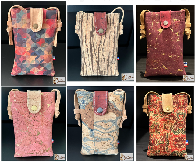 Pochette téléphone bleu nuit doré