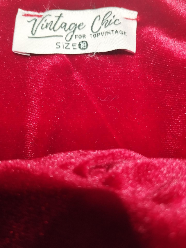 Robe Vintage chic Corolle Maddison 1950s velvet red T46/50