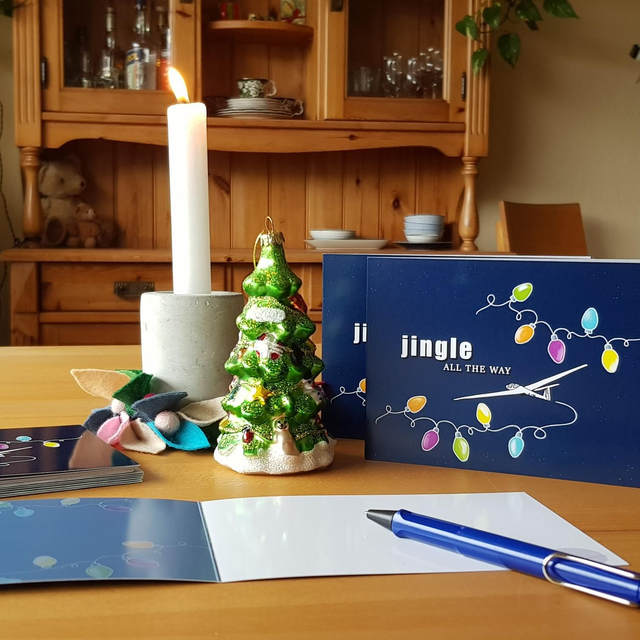 Weihnachtskarte Segelflug "Jingle"