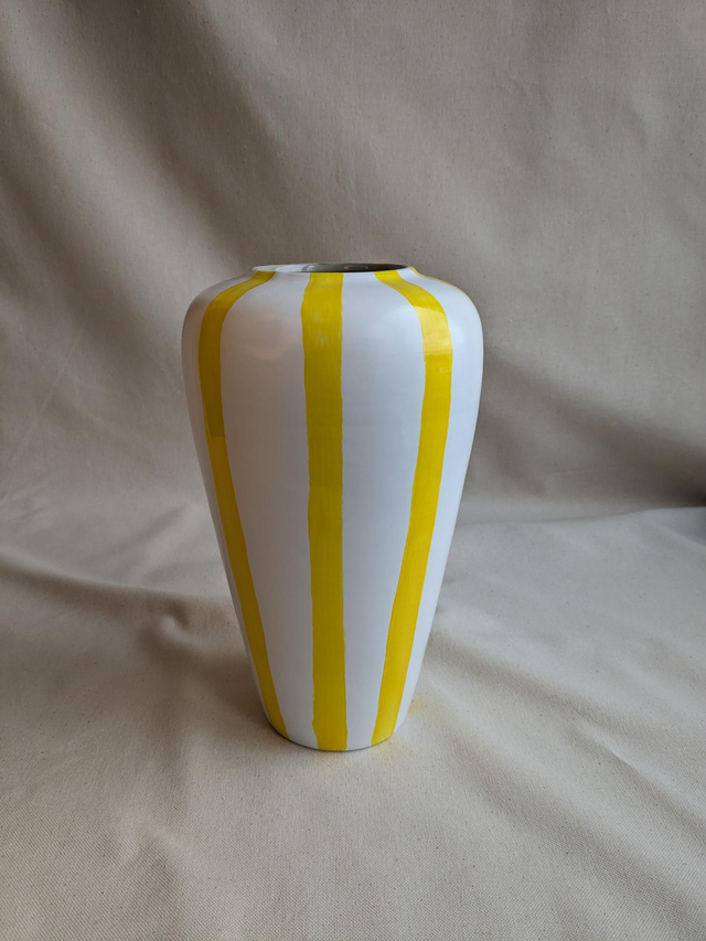 Vase Clémentine - rayures jaunes