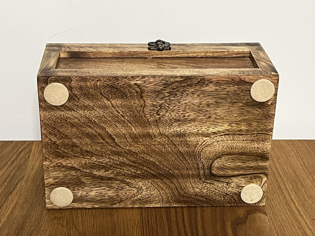 Tea box with six compartments made of Mango wood.