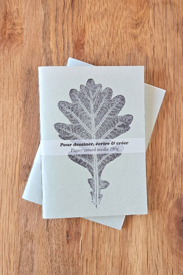 Carnet Pocket Monotype Végétal feuille de chêne - Style Naturel & Minimaliste