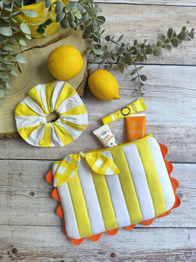 Pochette matelassée " Orange givrée"