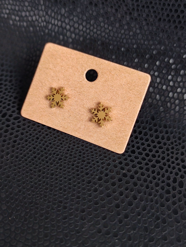 Edelstahl Ohrstecker | Schneeflocke | Gold