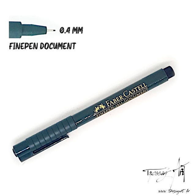 FABER CASTELL - STYLO FEUTRE FINEPEN DOCUMENT 0,4MM NOIR - FB022199