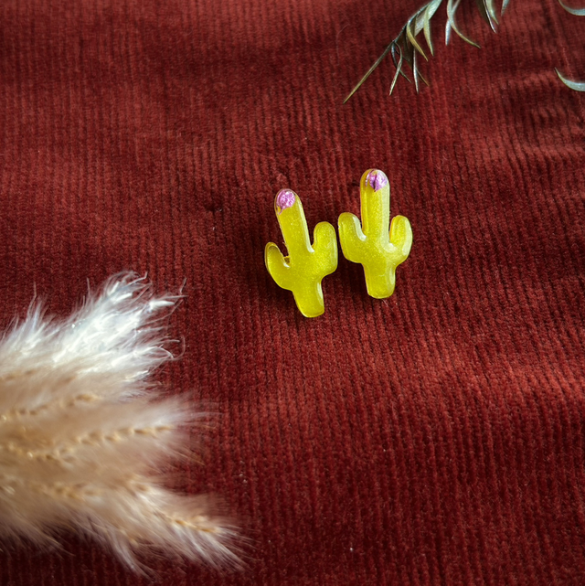 Cactus Flower Stud Earrings
