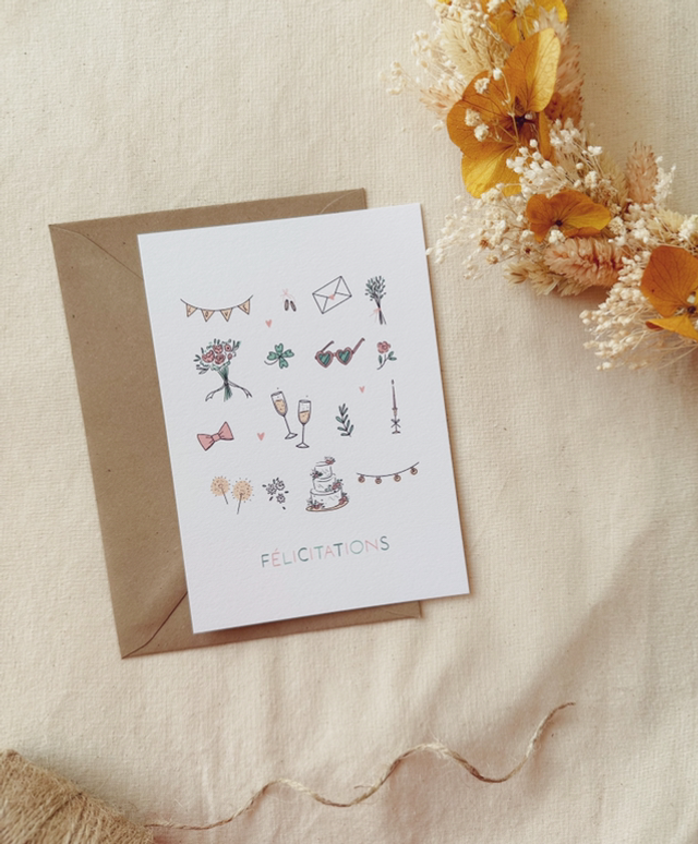 Carte Mariage - Félicitations