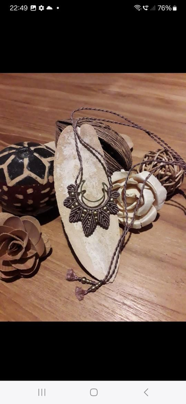 Collier réglable macramé 