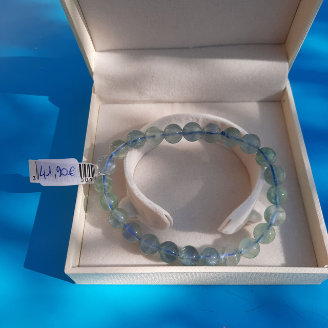 Bracelet boule 8mm Fluorine bleue AA