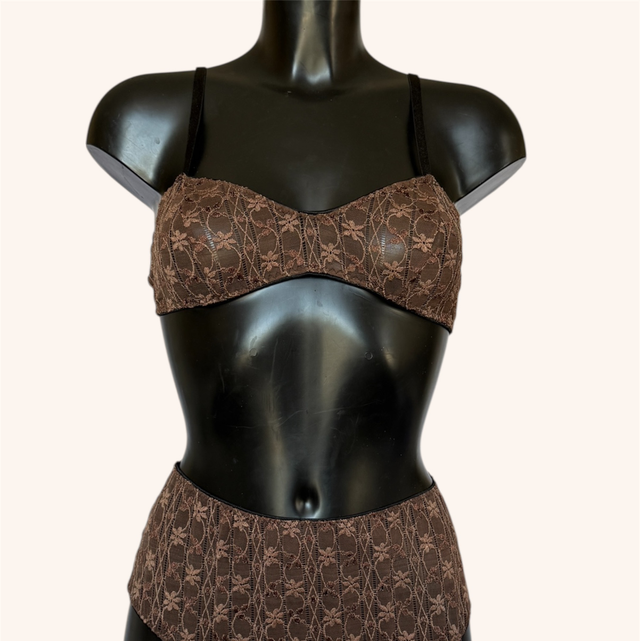 Bralette dentelle chocolat 