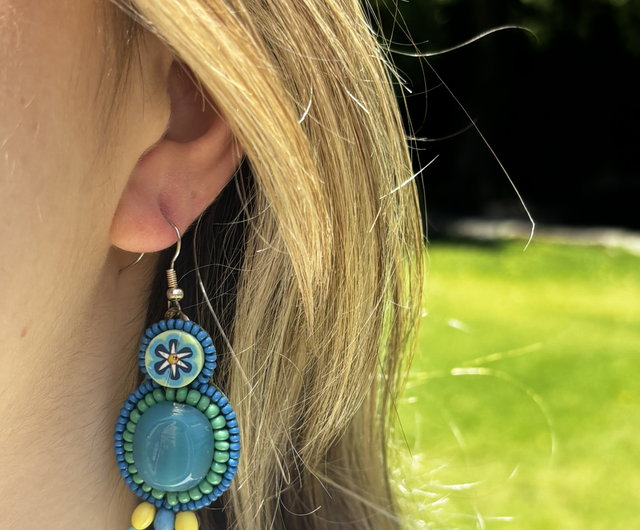 Aros fruta mostacilla turquesa