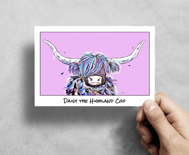 X10 Postcards - Daisy the Highland Coo (40p per unit)