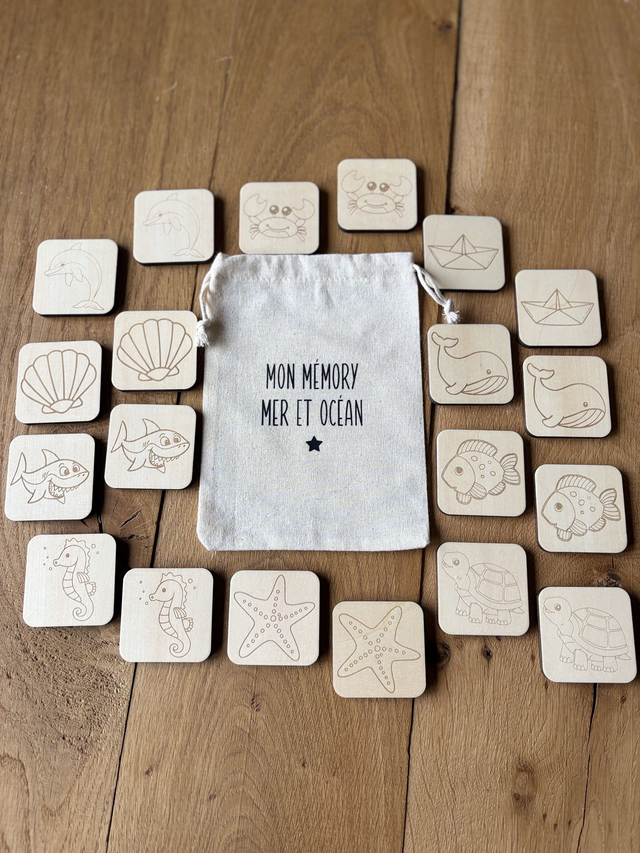 Mémory &quot;Mer &amp; Océan&quot; avec sac de rangement 