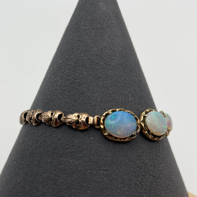 Antique 14ct Gold Bracelet with Opals in Original Box