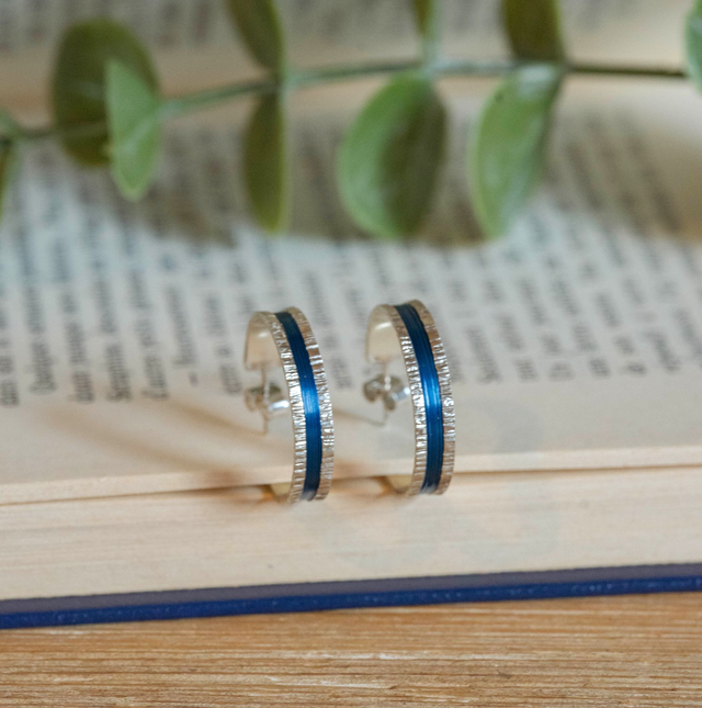 Boucles d'oreilles Telluris - Argent, bleu