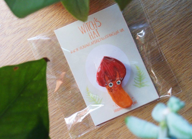 Witch's hat - Mushroom brooch