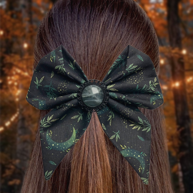 Barrette - Lune verte Labradorite 
