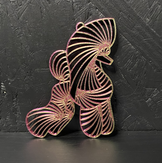 3D - Poodle Puppy Raspberry Pink 