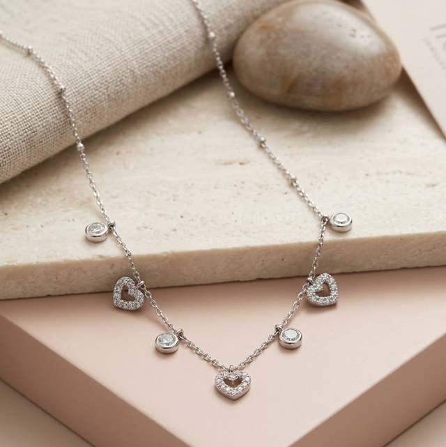Collana Cuori e Punti Luce Silver