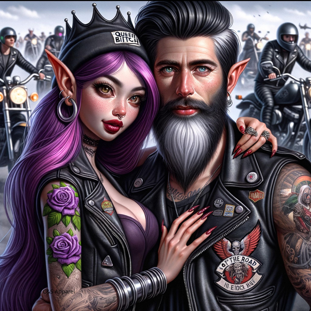 Elfish Biker Couple T-Shirt