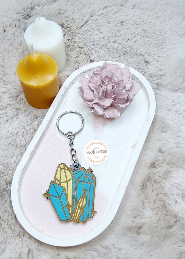 Porte clé en bois Cristal