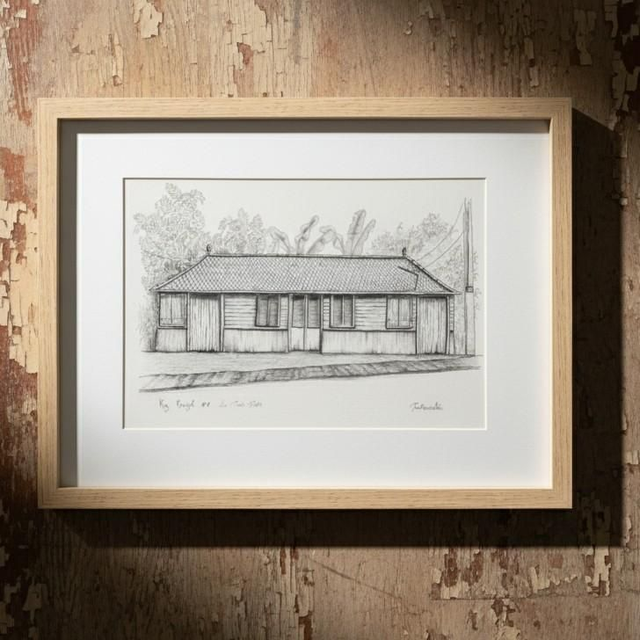 Encre et graphite - case créole #7 - Les Trois Ilets - Martinique 