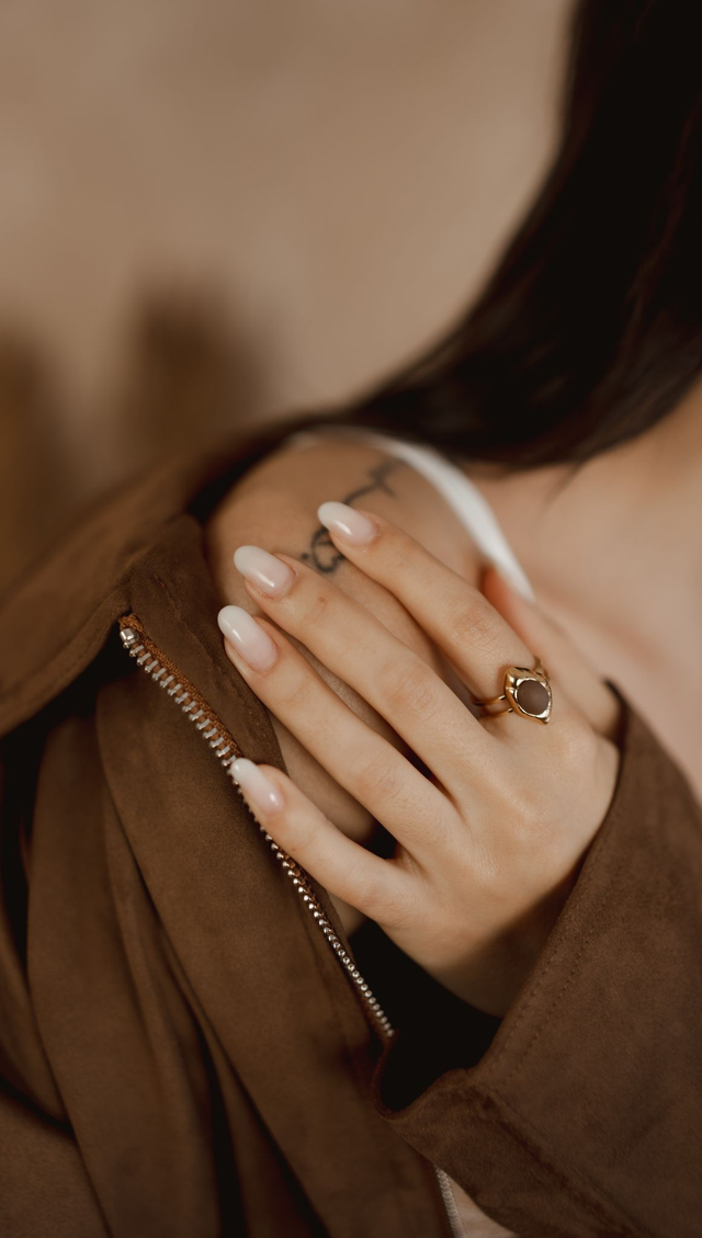 Ring with Polymer Clay ~ Conch