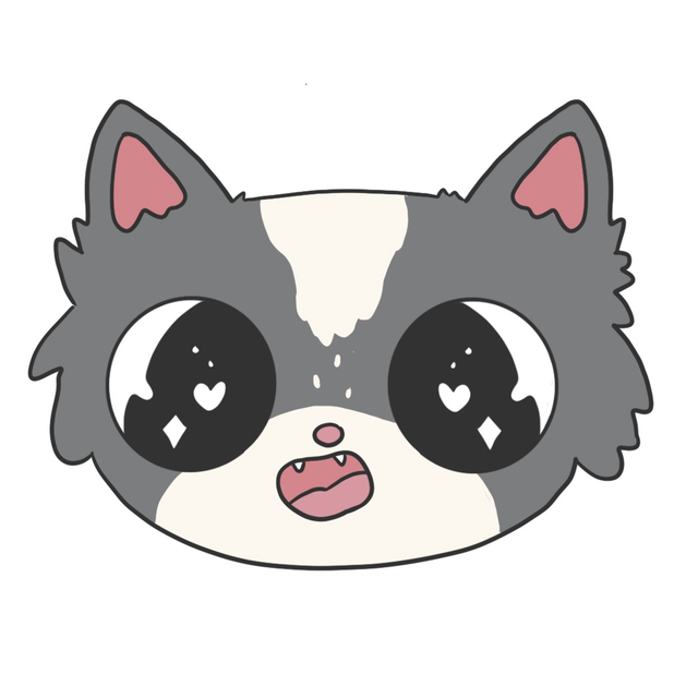 Original Art Sticker | White &amp; Grey Cat