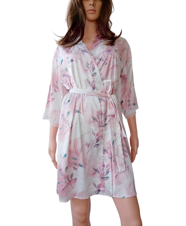 Déshabillé/Kimono en satin doux et soyeux