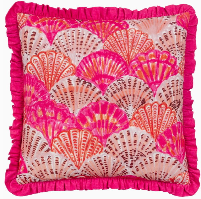Kussen schelpen roze