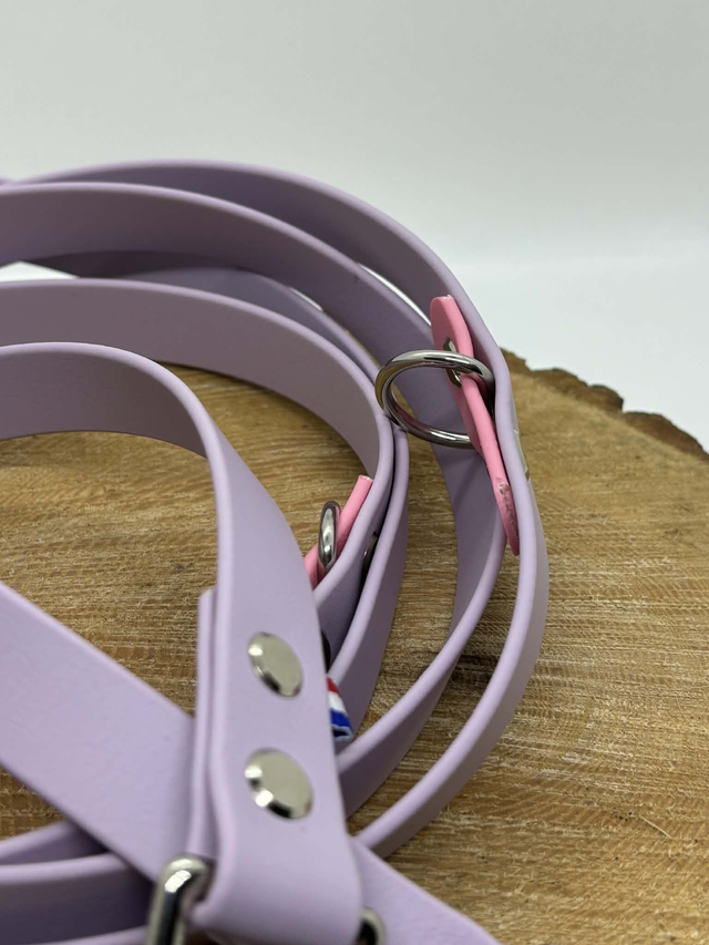 Laisse 3 points nuance de rouge / rose / noir