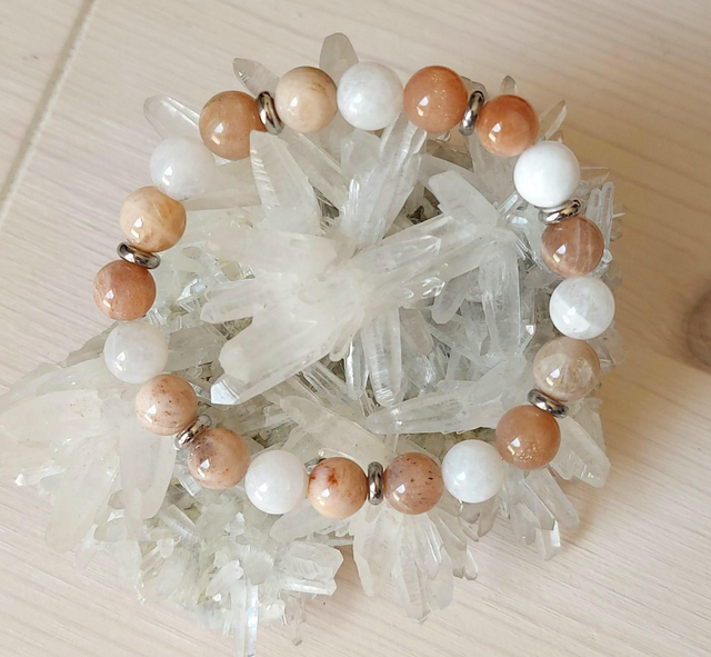 Pierre de Lune Rose &amp; Péristérite