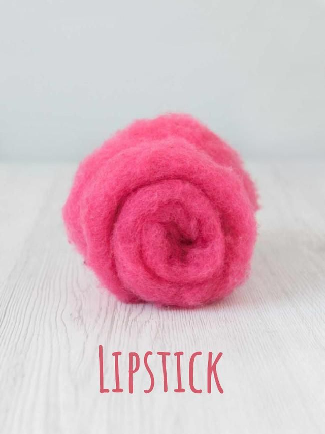 Carded wool for Needle Felting Maori DHG Carded Batt - Lipstick