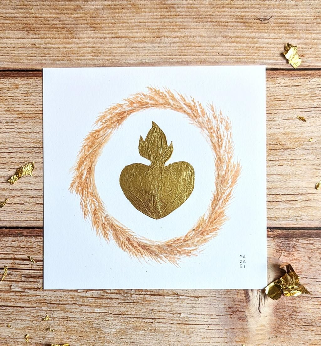 Carte ex-voto couronne de blé 