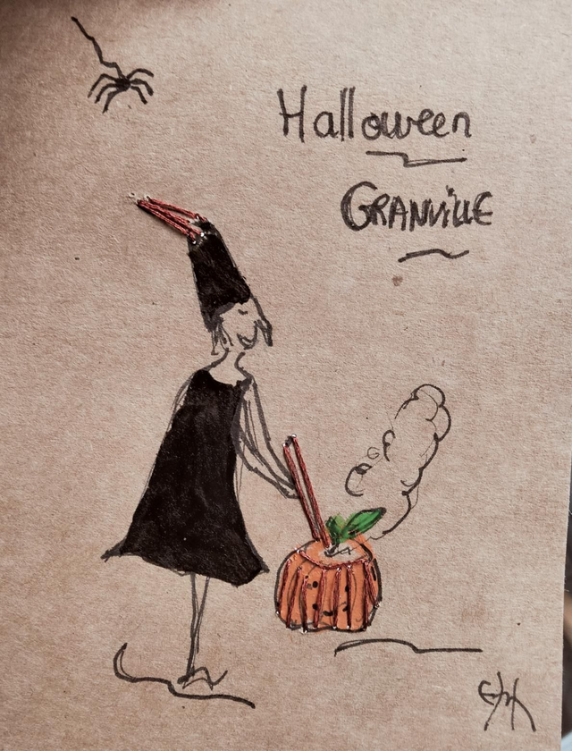 Halloween la sorcière et la potion magique 