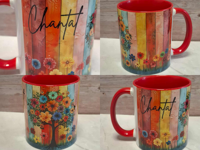 Mug rouge arbre de vie 