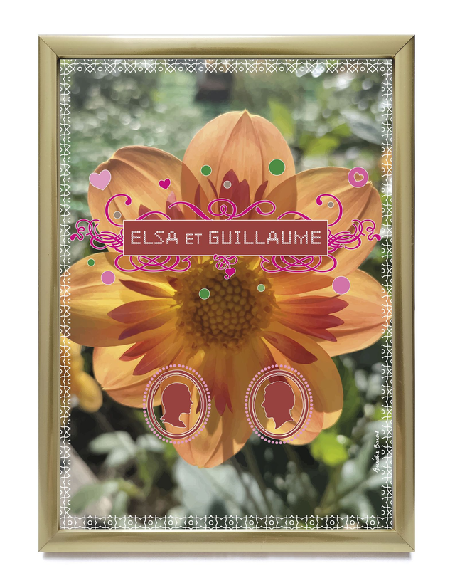 CENTRE DE TABLE 13 X 18 cm FLORE (CE-005-P) personnalisable