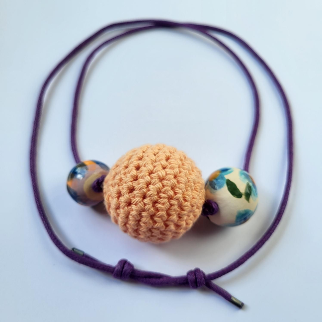 Chunky Bead Necklace - Peach