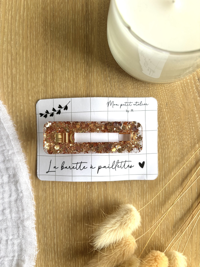 La barette à paillettes - Doré foncé