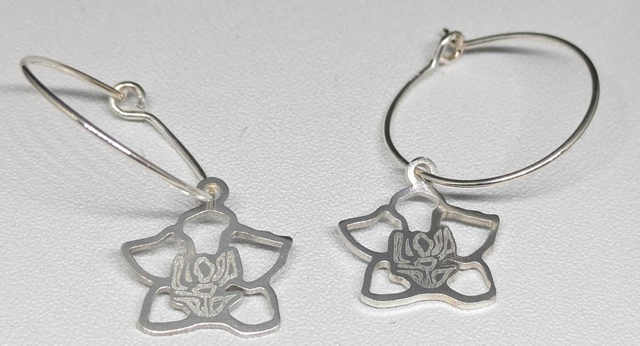 Orchid Sterling silver 20mm wire hoop earrings
