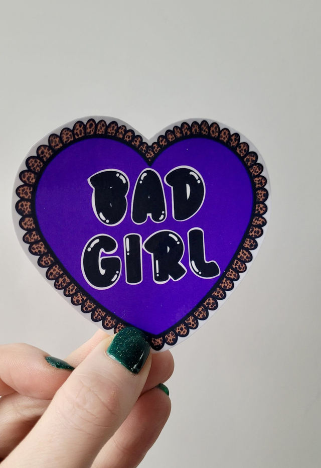 Bad Girl Heart Glossy Vinyl Sticker – Purple Alt Spicy Decal