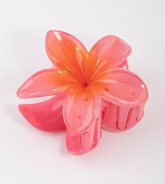 Dark Red/Pink Flower Clip