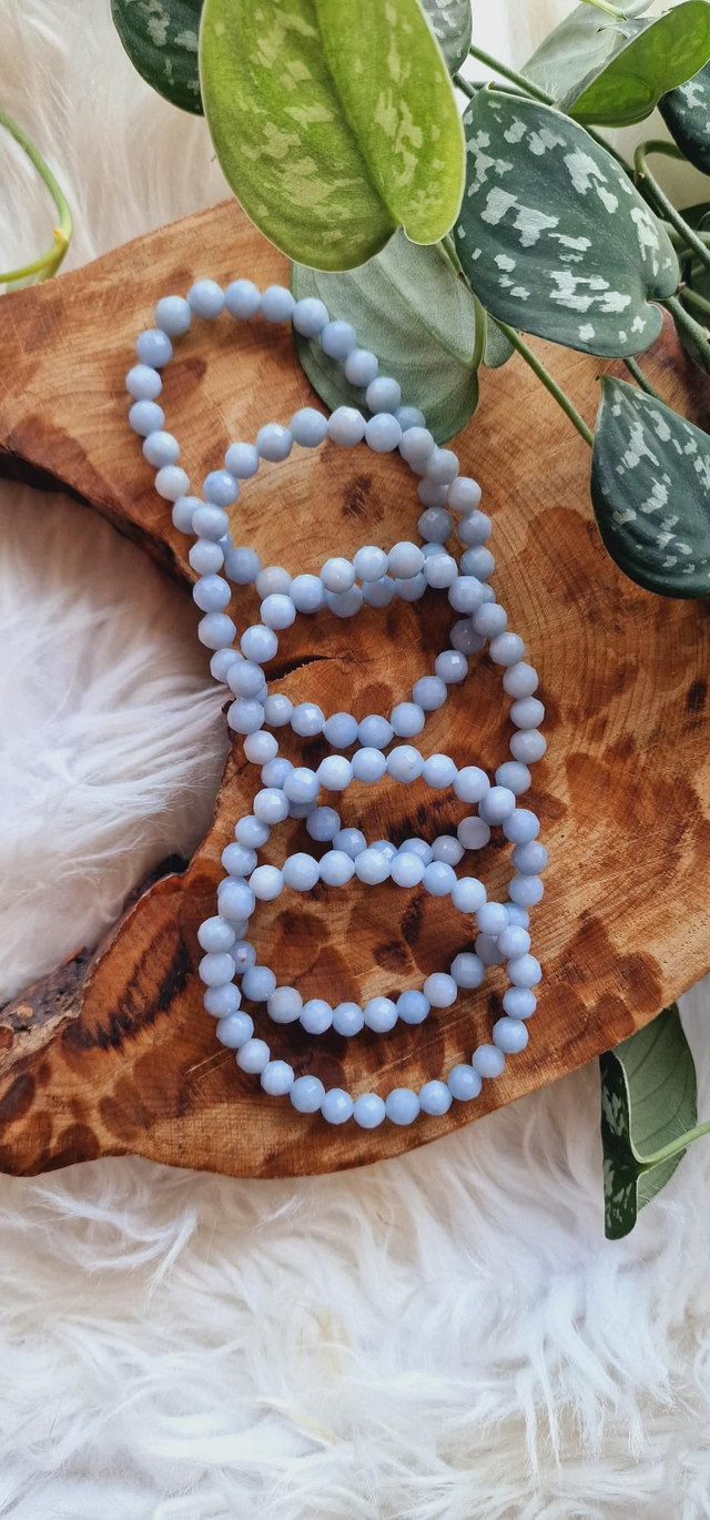 Angelite Faceted Beaded Bracelet 