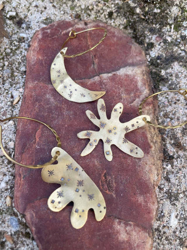 Pendientes Sol Luna Estrella