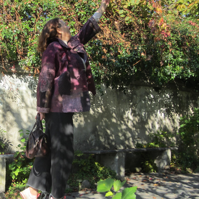 Giacca feltro lana merino seta morbida Giacca infeltrimento fatta a mano boho bordeaux lavanda Giacca calda per donna OOAK